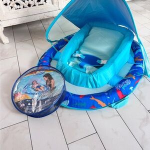 SwimWays Infant Baby Spring Float with Adjustable Sun Canopy